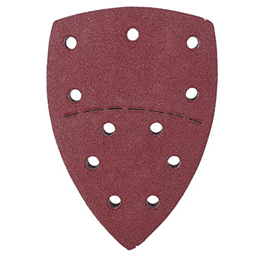 60pcs Sandpapier dreieckige Schleifblätter hochwertiges Schleifpapier mit 11 Löchern für Holzmetallkastzstoffpolier 140 x 140 x 100 mm Aluminiumoxid (80 mesh) von Adfaga