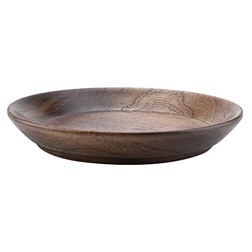 7,5 cm Kleine Holzschale, rundes Tablett dunkler Holzschild, handpolierte Holz -Servierteller für Essen, Mehrzweckfruchtdessert -Käsebrett für die Küche Essfeier (12,5 cm) von Adfaga