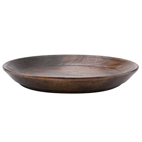 7,5 cm Kleine Holzschale, rundes Tablett dunkler Holzschild, handpolierte Holz -Servierteller für Essen, Mehrzweckfruchtdessert -Käsebrett für die Küche Essfeier (15 cm) von Adfaga