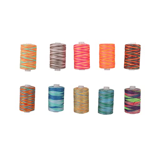 ADFAGA 10PCS Stickereimaschinengewinde Polyester 402 Nähfaden Langlebige Verschleiß widerstandsfähiger bunte Fäden für Haushaltsferien- und DIY -Projekte von Adfaga