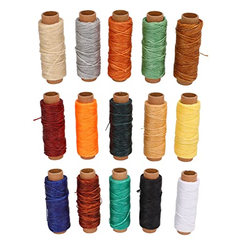 ADFAGA 15pcs Wacher Gewinde 15 Farben 50 Meter Länge DIY Leder Wachs beschichtetes Nähfaden für Handarbeit Handwerksbrieftaschen Taschen Zelte Polyester Material ADFAGA 15pcs Wacher Gewinde 15 Farben 50 Meter Länge DIY Leder Wachs beschichtetes Nähfaden für Handarbeit Handwerksbrieftaschen Taschen Zelte Polyester Material von Adfaga