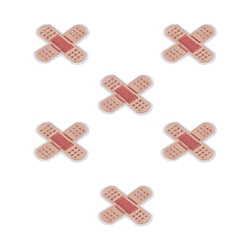 ADFAGA 6PCS Band Aid bestickte Eisen auf Flecken niedliche Form DIY Reparaturabdeckungsflecken für Bekleidungsbeutel Hüte Baumwollmaterial 2,6 Zoll jeweils von Adfaga