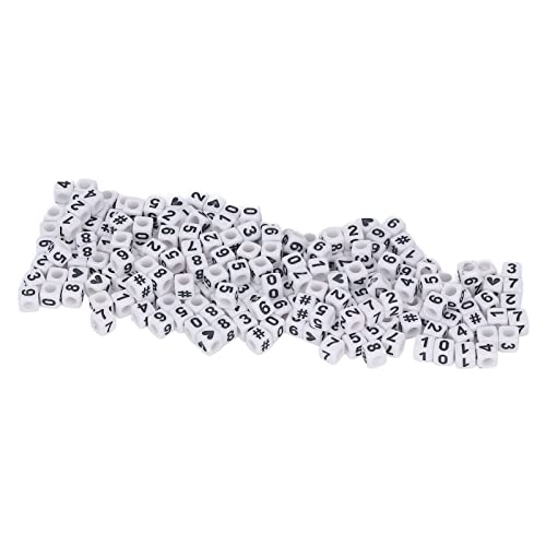 ADFAGA Acrylnummer Perlen Weiß 300pcs 7x7mm Premiumqualität glatte Oberfläche Klarer Branding für DIY -Schmuck Making Armbänder Dekorationen Kinder Handwerks Weihnachtsschmuck von Adfaga