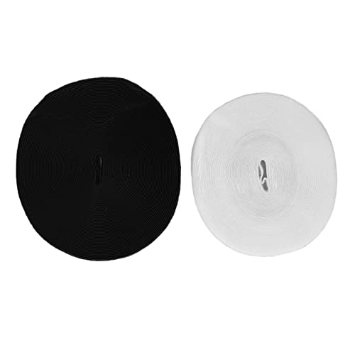 ADFAGA -Haken und Schleifenklebeband 2PCS Selbstkleber weiche Nylon -DIY -Schneiden für Home Office School 25m Länge Schwarzweiß 2,5 cm breit von Adfaga