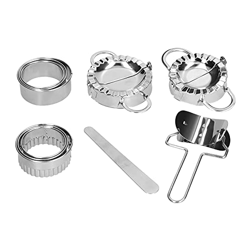 Adfaga 10 Stück Edelstahl Knödel Maker Form Set Knödel Cutter Küchen werkzeug für selbst gemachte Knödel Kochen mit Familien freunden Silber 293g von Adfaga