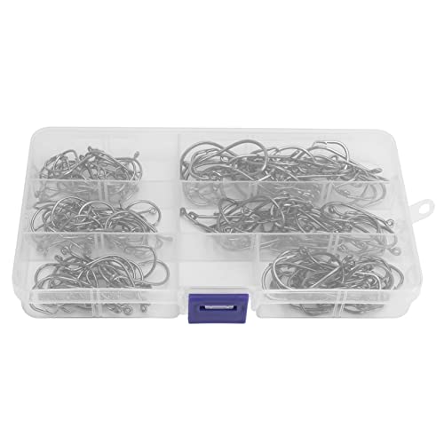 Adfaga 160pcs Premium hohe Kohlenstoffstahlfischerhaken Stacheln korrosionsbeständige scharfe Fischhaken mit Aufbewahrungsbox für Salzwasser Süßwasserkarkenfischereiausrüstung von Adfaga
