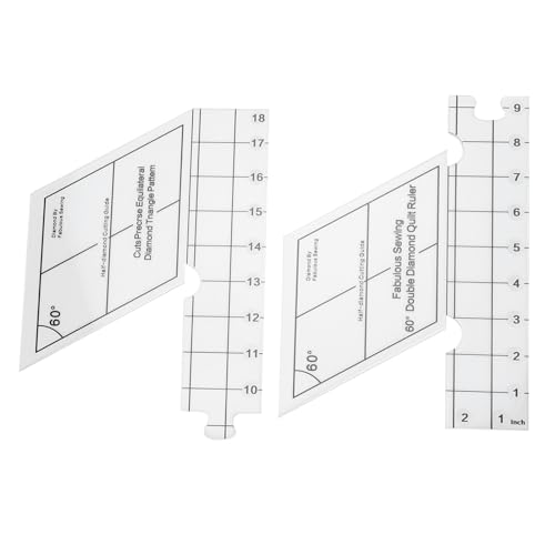 Adfaga 18 Zoll Doppelst reifen Quilt Lineal 60 Grad Diamant Quilt Lineal Hohe Genauigkeit Transparent Quilt Lineal für Designer Muster Hersteller Näherinnen Acryl 2 Stück Adfaga 18 Zoll Doppelst reifen Quilt Lineal 60 Grad Diamant Quilt Lineal Hohe Genauigkeit Transparent Quilt Lineal für Designer Muster Hersteller Näherinnen Acryl 2 Stück von Adfaga