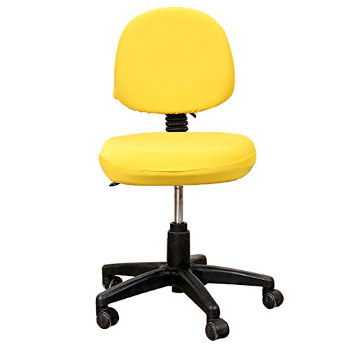 Adfaga 2 PCs Office Stuhl Cover, Dehnbare Schreibtischstuhlabdeckung mit Abdeckungen, Computerstuhlabdeckungen für Home Office, Drehstühle für Drehzahlstühle (Gelb) von Adfaga