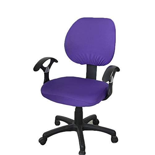 Adfaga 2 PCs Office Stuhl Cover, Dehnbare Schreibtischstuhlabdeckung mit Abdeckungen, Computerstuhlabdeckungen für Home Office, Drehstühle für Drehzahlstühle (Lila) von Adfaga