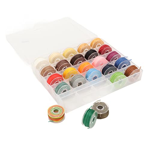 Adfaga 25 Farben Waches Fadenkabel Flexible Starke Polyester -Wachschnur für Lederhandwerksbuch Bindung Handrick DIY -Projekte 0,65 mm Durchmesser mit Aufbewahrungskoffer von Adfaga