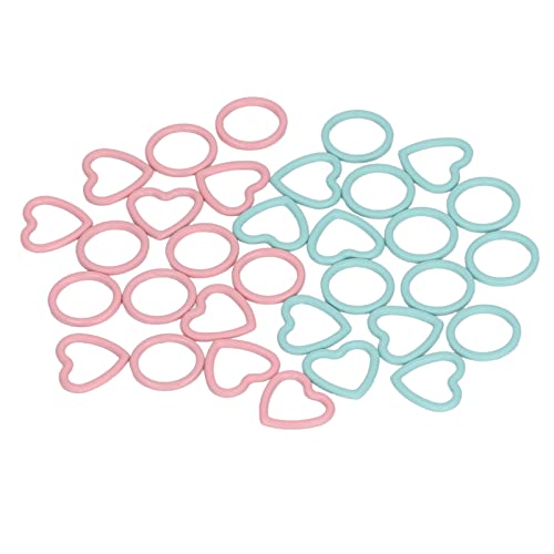 Adfaga 32pcs professionelle Strickstichmarkierungen rund Herz Form Metallhäkeln Marker Ringe DIY Handgefertigte Handwerksbehörden rosa Blau zum Stricken von Häkelbegeisterten Craft von Adfaga