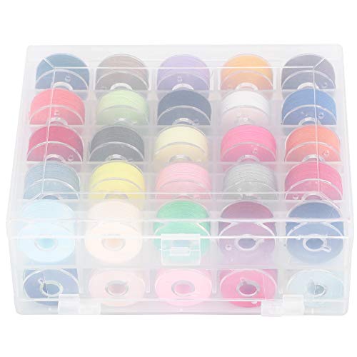 Adfaga 50pcs Pre -Wund -Spulen doppelte Schicht Transparent Box Nähmaschine Spulengewinde Set Sortierte Farben für DIY -Handwerksanschlüsse Nähe von Adfaga