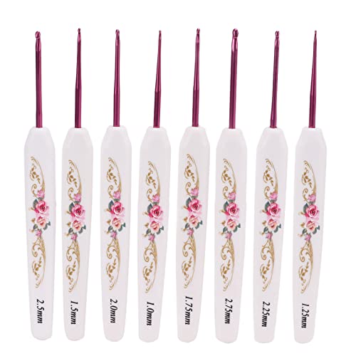 Adfaga 8 Stück Häkel haken Hand poliert Ergonomischer Griff Strick nadeln Set mit rotem Blumenmuster für DIY Craft ing Crochet Kit Aluminium nadeln Adfaga 8 Stück Häkel haken Hand poliert Ergonomischer Griff Strick nadeln Set mit rotem Blumenmuster für DIY Craft ing Crochet Kit Aluminium nadeln von Adfaga