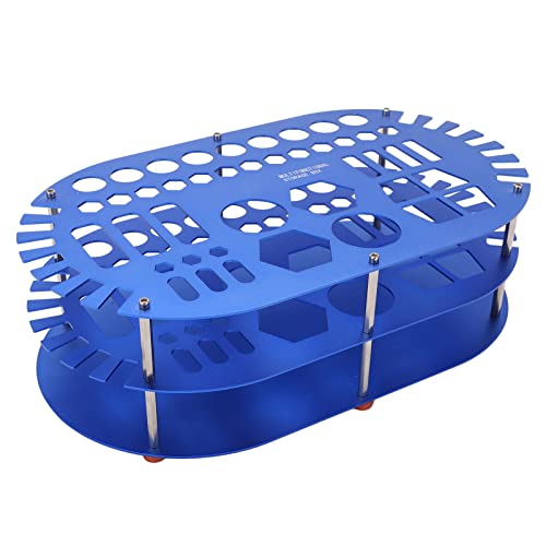 Adfaga Aluminiumlegierung Desktop -Organizer Rack großer Kapazitäts -Werkzeughalter -Ständer mit 42 Slots Flexibler Speicher für Hardware -Tools Model Car DIY -Projekte 170x290x93m (R783B Blau) von Adfaga