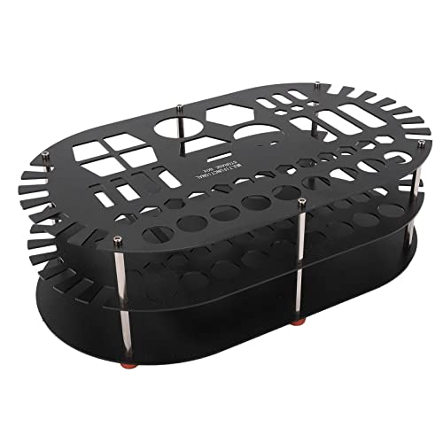 Adfaga Aluminiumlegierung Desktop -Organizer Rack großer Kapazitäts -Werkzeughalter -Ständer mit 42 Slots Flexibler Speicher für Hardware -Tools Model Car DIY -Projekte 170x290x93m (R783BL Black) von Adfaga