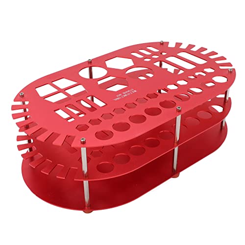 Adfaga Aluminiumlegierung Desktop -Organizer Rack großer Kapazitäts -Werkzeughalter -Ständer mit 42 Slots Flexibler Speicher für Hardware -Tools Model Car DIY -Projekte 170x290x93m (R783R rot) von Adfaga