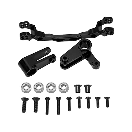 Adfaga Aluminiumlegierung Lenkungsteile Set RC Car Lenkgruppe Assembly Upgrade Kit für granite big rock typhoon ston 3s bürstenless bürstenserie 1/10 Fernbedienungsauto (Schwarz) von Adfaga