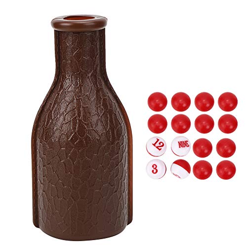 Adfaga Billard Shaker Flasche mit 16 nummerierten Tally -Bällen langlebige Gummi -Billard -Würfel -Kastenzachtelzubehör für Home Bar Pool Tisch Unterhaltung Schwarz Brown 165x75mm (Braun) von Adfaga