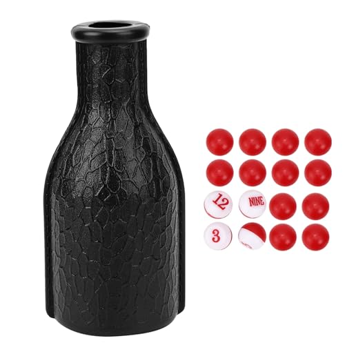Adfaga Billard Shaker Flasche mit 16 nummerierten Tally -Bällen langlebige Gummi -Billard -Würfel -Kastenzachtelzubehör für Home Bar Pool Tisch Unterhaltung Schwarz Brown 165x75mm (Schwarz) von Adfaga
