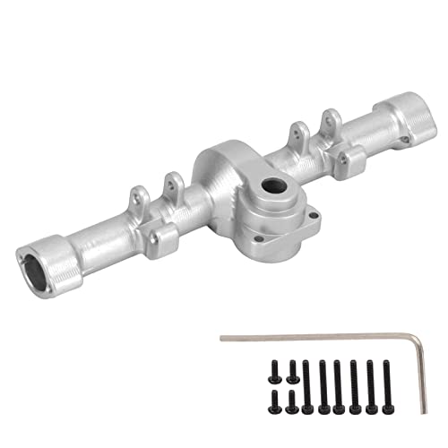 Adfaga CNC Metall Hinterachse Gehäuse Hülle Aluminium -Legierungs -Upgrade -Teile für Axial SCX24 AXI90081 AXI00001 AXI00002 1/24 RC -Auto mit Befestigungsschrauben und Schraubensc (Silber) von Adfaga