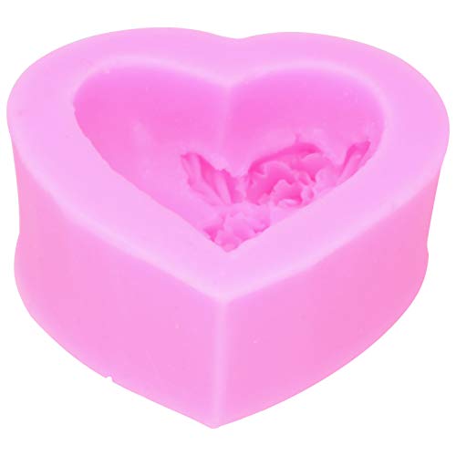 Adfaga DIY Silikonform herzförmige Rosenblume Liebe Kuchen Schokolade Seifen Kerze Herstellung Werkzeug zum Backen von Backen Valentine Pink 6.5x3 cm von Adfaga