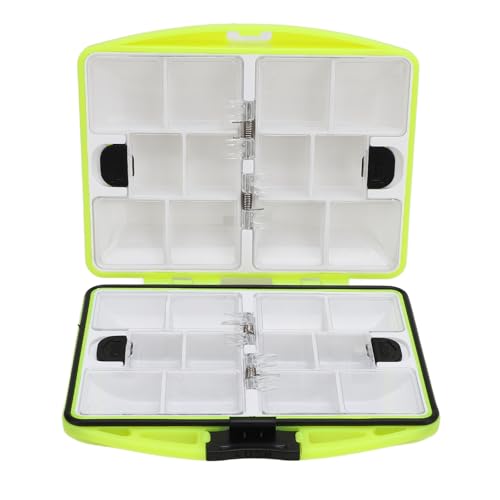 Adfaga Fishing Haken Aufbewahrungsbox doppelseitig großer Kapazität wasserdichtes Tackle Organizer mit Multi -Fach für Köderufer an der Küste Fischerei fluoreszierendes grünes Kuns von Adfaga