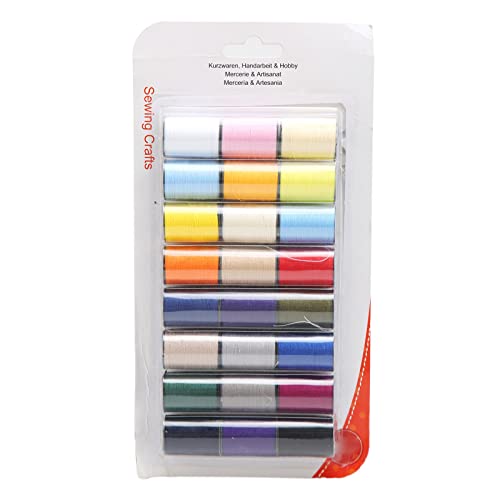 Adfaga Hand Nähfaden Polyester Gewinde Stickmaschine Faden 24 Rollen Sortierte leuchtende Farben 22 Meter Länge Länge Haltbares Nähfaden für Heimstickmaschine und Handnähtenprojekt von Adfaga