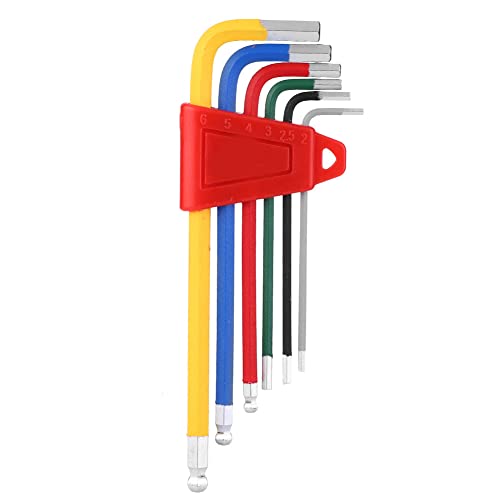 Adfaga Interne Sechskantschlüssel -Sets Aluminiumlegierung Bunte Korrosionswiderstandsbike -Reparaturwerkzeugkit für Fahrradwartung und Home Workshop Verwenden Sie 6pcs Multi -Size von Adfaga