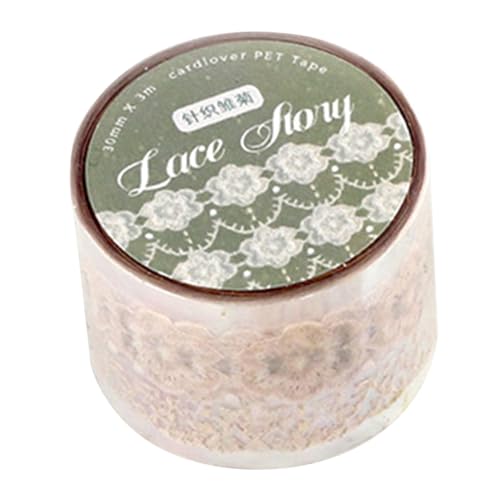Adfaga Lace Pet Tape Exquisite Innovative Vintage DIY Dekoratives Klebeband für Sammelalbumalbumalbumblocke Premium Haustiermaterial Starker Klebstoff Leichtes Tragbar von Adfaga