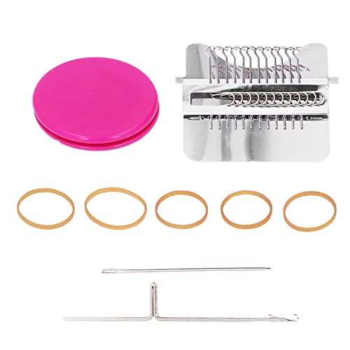 Adfaga Mini -Strickmaschine 12 Nadeln tragbare Handwebstuhl -Stricker einfach zu verwenden für das Home -Crafting -Edelstahl Plastik Rose Rot rot von Adfaga