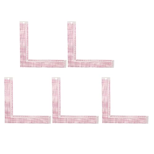 Adfaga Näh-Lineal Profession elle hohe Genauigkeit Klar skala Kunststoff L-förmige Nähmaß-Lineal für Schneiderei Schneider 5 Stück Multifunktion ale DIY-Näh-Lineal Essential Messwe Adfaga Näh-Lineal Profession elle hohe Genauigkeit Klar skala Kunststoff L-förmige Nähmaß-Lineal für Schneiderei Schneider 5 Stück Multifunktion ale DIY-Näh-Lineal Essential Messwe von Adfaga