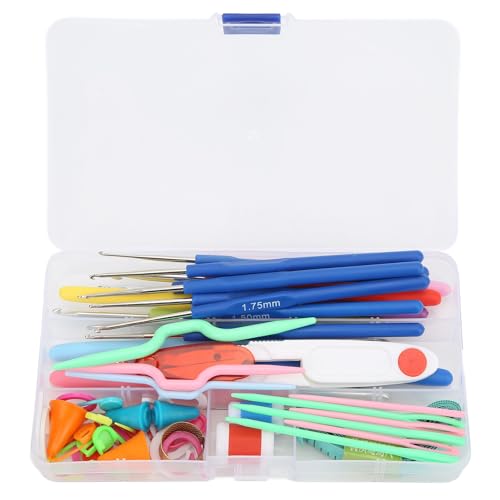 Adfaga Professionelles Häkelkit komplette Strickzubehör mit ergonomischen Haken Stichmarkierungen Nadeln Schere Aufbewahrungskoffer für Anfänger Erwachsene Handwerksliebhaber Reise Adfaga Professionelles Häkelkit komplette Strickzubehör mit ergonomischen Haken Stichmarkierungen Nadeln Schere Aufbewahrungskoffer für Anfänger Erwachsene Handwerksliebhaber Reise von Adfaga
