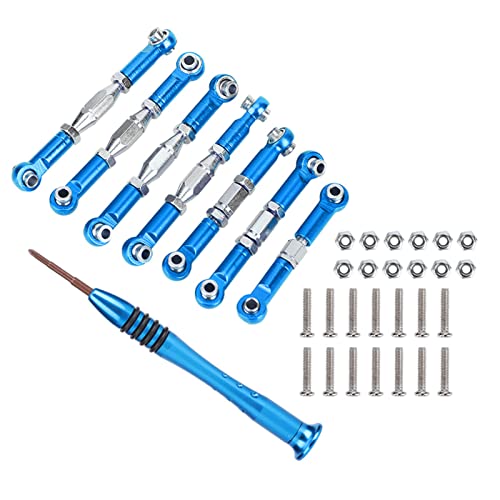 Adfaga RC Car Metal Servo Pull Rod Set Hochwertiges haltbares, leichtes Einbau von Upgrade -Teilen für 144001 1/14 Scale RC -Auto enthält 7PCS rot Blau Zubehör Schraubendreher (Blau) von Adfaga