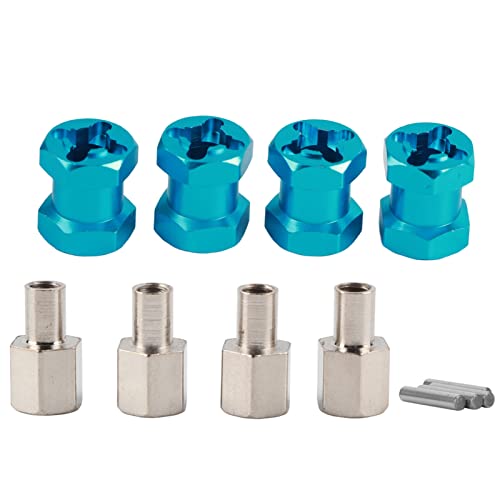 Adfaga RC Wheel Hex -Hub -Dreiberadapter 12mm Verlängerung Hochleistungsstärkere Metall -Hub -Adapter für RC Crawler Cars D90 AX10 CC01 SCX10 Modelle 4pcs Set Black Rotblau (Blau) von Adfaga