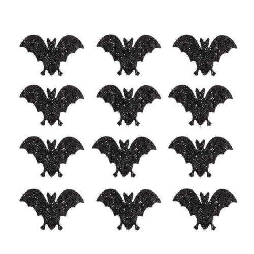 Adfaga Schwarze Fledermausdekorationen Nicht gewebter Stoff beängstigende Halloween -Ornamente DIY Accessoires für Halloween Party Decor Weihnachten Tischdekoration 30pcs 10 cm von Adfaga
