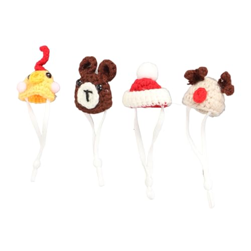 Adfaga Small Animal Strick Hut niedlich modisch atmungsaktives Haustierzubehör mit verstellbarem Riemen für Hamster Kaninchen Eidechse Schlange Halloween Weihnachtskostüm Party 4pc Adfaga Small Animal Strick Hut niedlich modisch atmungsaktives Haustierzubehör mit verstellbarem Riemen für Hamster Kaninchen Eidechse Schlange Halloween Weihnachtskostüm Party 4pc von Adfaga