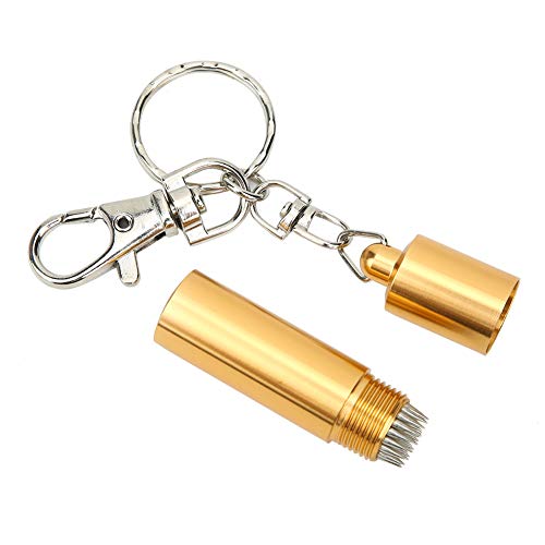 Adfaga Snooker Pool Cue Tipp Tool Premium Edelstahl Stachel Stift Schleifen Reparaturwerkzeug für Billardspieler Schwarz Golden 5.8x1,3 cm (Gold) von Adfaga