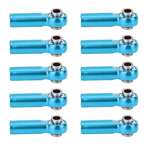 Adfaga Spurstange End Aluminiumlegierung Hochleistungsschub -Link -Stabgelenk für 1/10 RC -Automodelle 10pcs in rot lila blau goldenen Silberfarben (Blau) von Adfaga