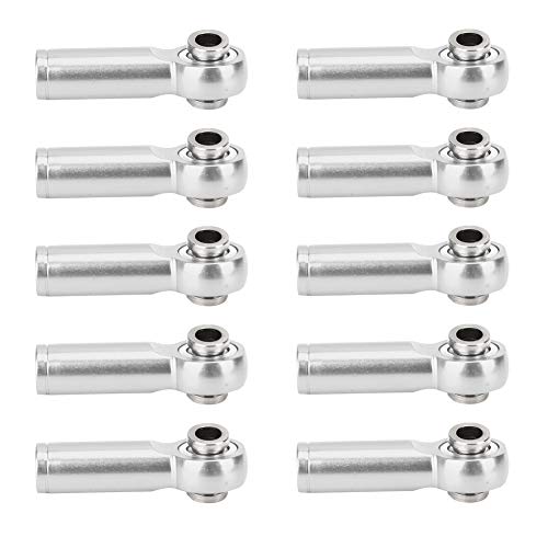 Adfaga Spurstange End Aluminiumlegierung Hochleistungsschub -Link -Stabgelenk für 1/10 RC -Automodelle 10pcs in rot lila blau goldenen Silberfarben (Silber) von Adfaga
