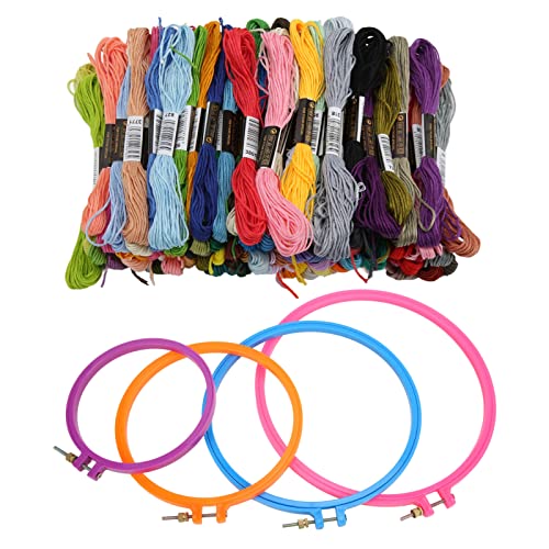 Adfaga Stickerei Kit komplettes Set mit 100 Farbfäden 4 Kunststoff Hoops DIY Cross Stitch Supplies für Anfänger Kinder Erwachsene Handwerksliebhaber Weihnachtsgeburtstag e Adfaga Stickerei Kit komplettes Set mit 100 Farbfäden 4 Kunststoff Hoops DIY Cross Stitch Supplies für Anfänger Kinder Erwachsene Handwerksliebhaber Weihnachtsgeburtstag e von Adfaga
