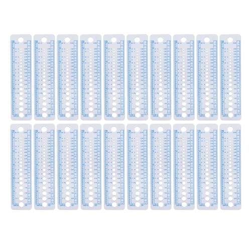 Adfaga Strick -Nadelmesser Lineal 20pcs Weiche Kunststoff -Mehrzweck -Messwerkzeug zum Stricken von Nähen Patchwork -Handwerk Größe 16x4cm langlebiger DIY Nadel Size von Adfaga