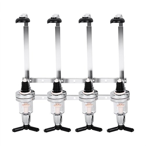 Adfaga Wandmontierte 4 Flaschenoptik für Home Bar, 30 ml Getränke Optikspender mit Ventilen, Home Bar Accessoire für Getränke, Flaschen, Schwarz von Adfaga