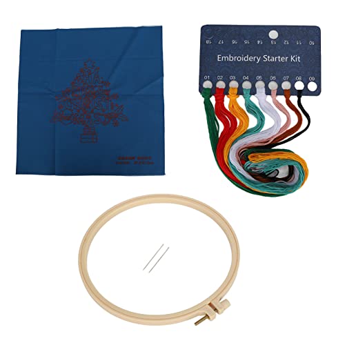 Adfaga Weihnachtsbaum -Stickerei Kit DIY Cross Stitch Starter Set handgefertigtes Urlaubshandwerk mit Premiumfäden Stoff für Anfänger Home Wall Decor von Adfaga