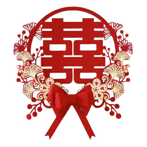 Chinesischer Hochzeitsaufkleber Romantische exquisite Doppel -Glück -Aufkleber -Dekoration für Eingangstürtor Premium Heißes Stempelmaterial 300 g Langable Hochzeitstür Dekoration von Adfaga