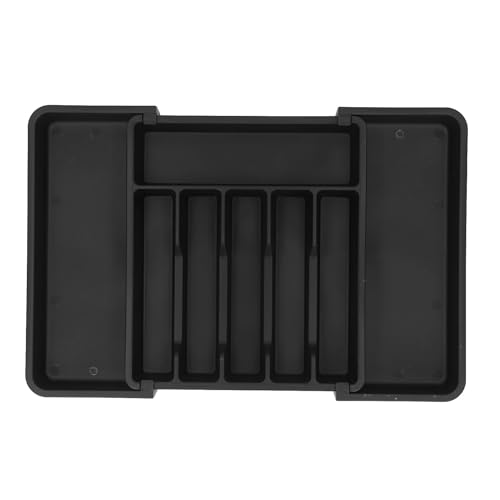 Erweiterbarer Schubladen Organizer Klassifizierter Speicher Besteck Besteck Utensilentablett für Küche (Schwarz) von Adfaga