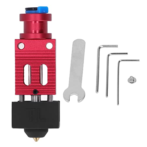 Extruder Hotend Kit Premium Aluminiumlegierung Messing Hochleistung Ersatz für Ender 3 S Pro CR10 3D -Drucker mit Silikonabdeckungsstabilitätstemperatursteuerung Einfache (Rot) von Adfaga