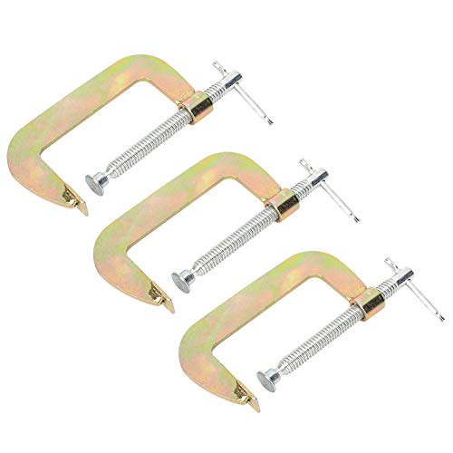 Heavy Duty C Clamp G Clamp Professionelles Holzbearbeitungsschweißhändler Tischler -Werkzeug Haltbarer Stahl Gusseisen 3pcs 2 -Zoll -3 -Zoll -4 -Zoll -Optional (2 in) von Adfaga