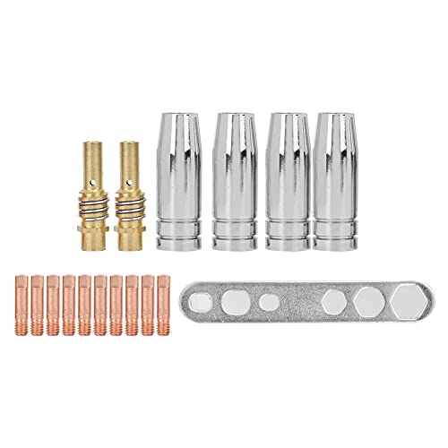 MB 15ak MIG Schweißfackel Ersatzteile Premium Kupferspitze Halter Konisch -Düsen -Schild -Cup -Kit für professionelles Schweißen enthalten 4 Schildbecher 10 Tipps 2 Halter 1 von Adfaga