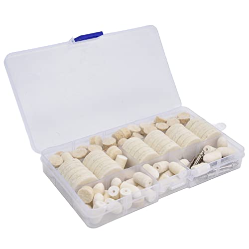 Polierpolierbadel Kit Wolle Filz Rotary Drillbohranbindungskissen Set Mandrelzubehör professionelle Grade Buffing für Metallholz Kunststoff Polierpolier 110 Woll 12 Shanks von Adfaga