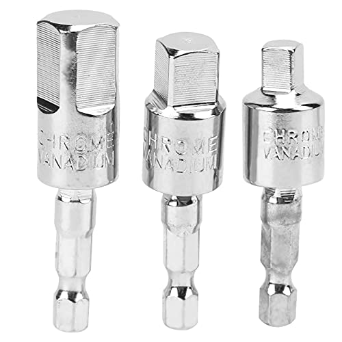 Power-Bohrer-Sockel-Set Metall Hex Shank Quadratadapter 360 Grad Rotatable Silber für elektrische Schraubendreher Handbetriebene Bohrer Power-Bohrer-Sockel-Set Metall Hex Shank Quadratadapter 360 Grad Rotatable Silber für elektrische Schraubendreher Handbetriebene Bohrer von Adfaga
